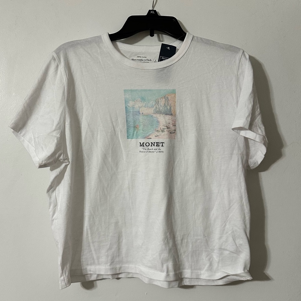 Monet Beach Embroidered Short Sleeve Tee Sz Large